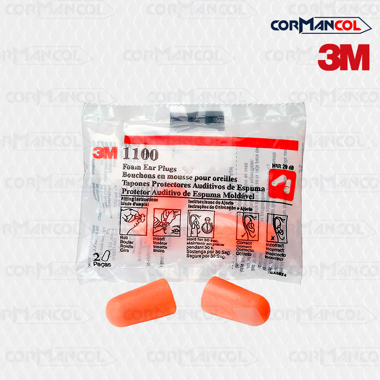 1100 PROTECCIÓN TAPON SIN CORDON MARCA 3M