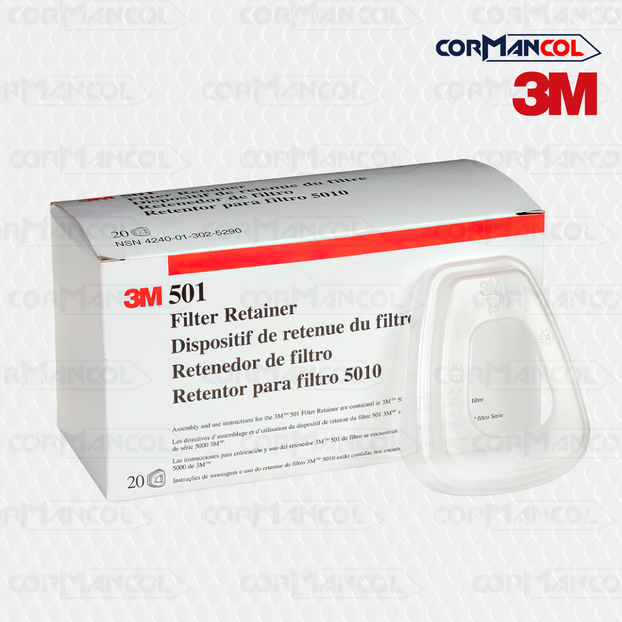 501 RETENEDOR PARA FILTRO 5010 X UNIDAD MARCA 3M